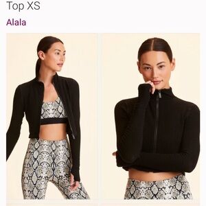 Alala Women's Black Ribbed Crop Top